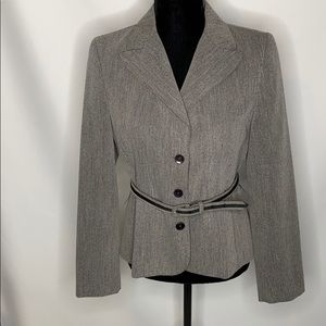 Caslon Cropped Gray Blazer W/Belt